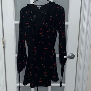 Black cherries dress wrap tie size small
